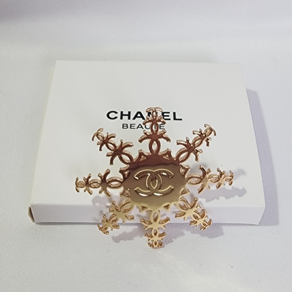 Chanel Gold Snowflake Brooch 2024 New